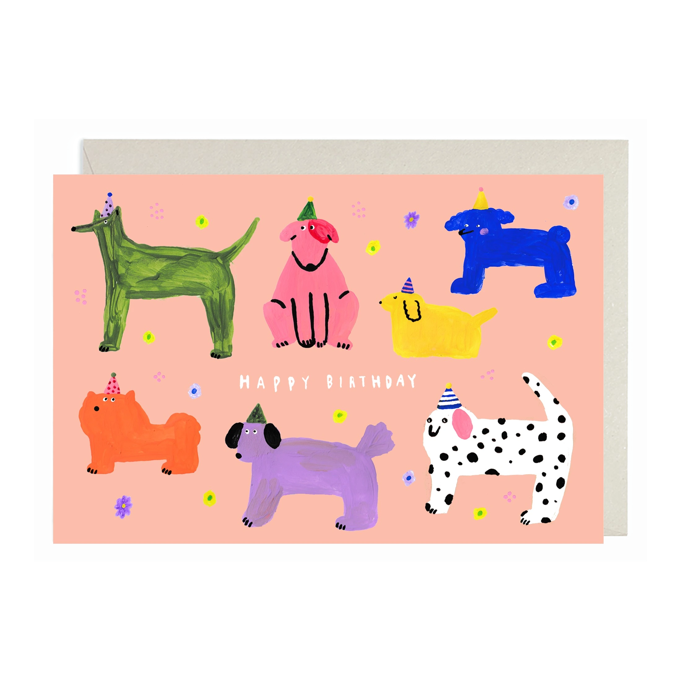 Dog Birthday Card illustrated greeting card by babincho prints