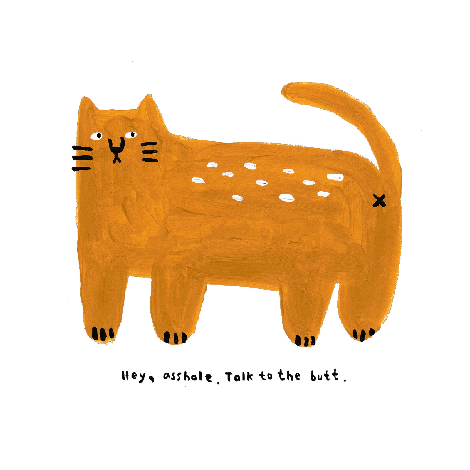 Grumpy cat illustration prepared for a tote bag