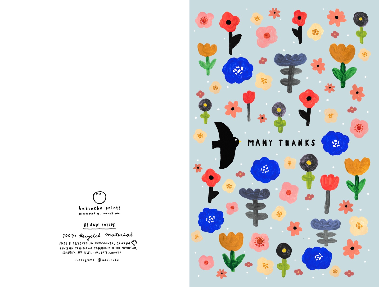 Illustrated Many Thanks greeting card