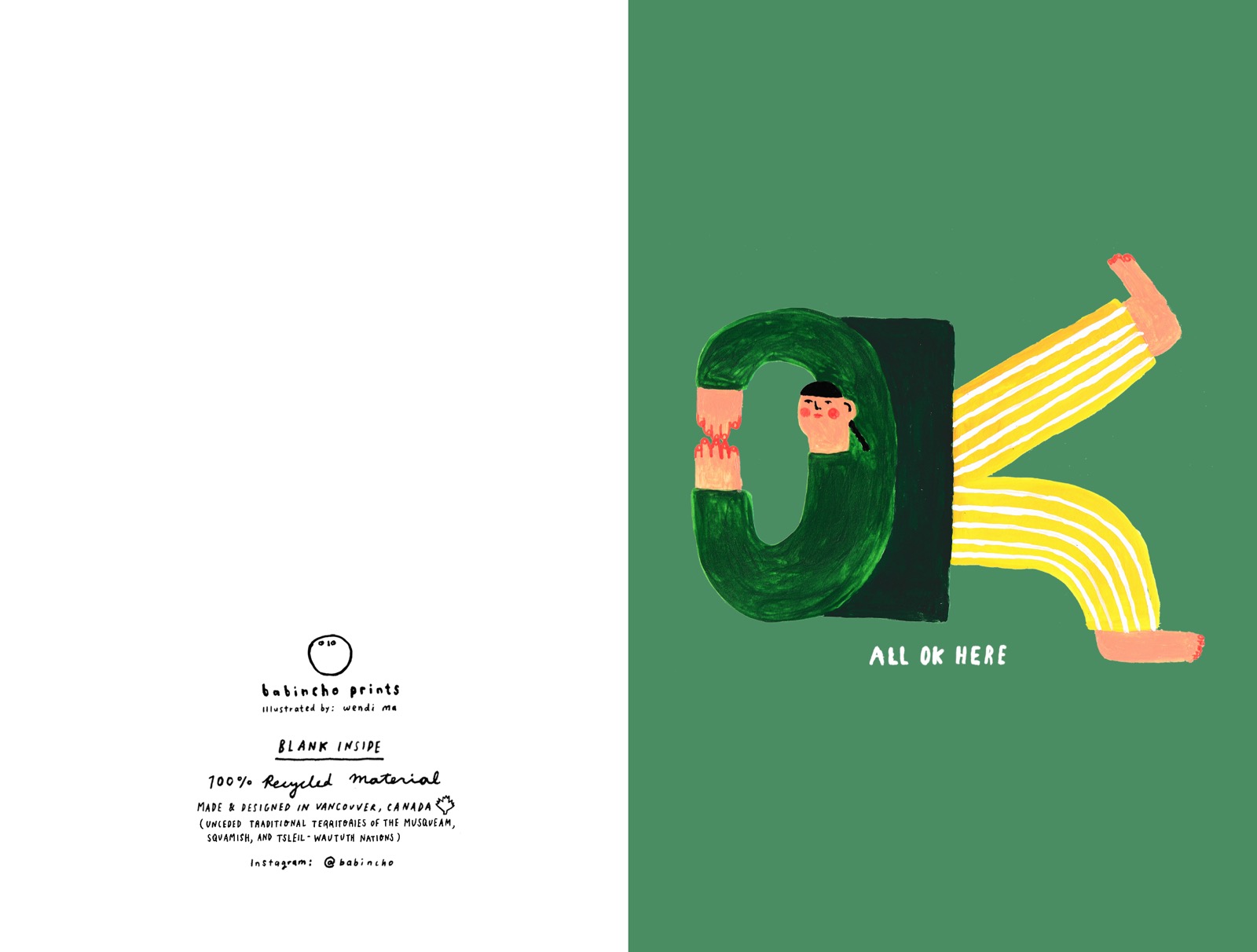 All OK Here greeting card